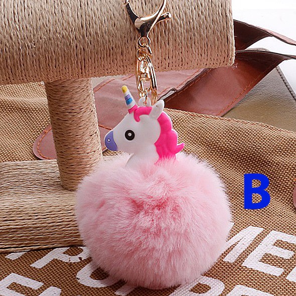 Gantungan Kunci / Accesories Tas PomPom Unicorn