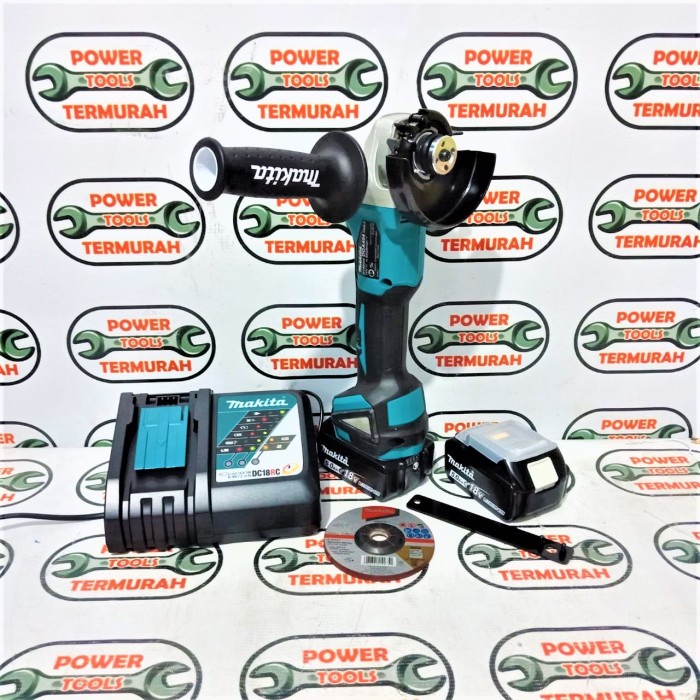 Cordless Grinder 4" MAKITA DGA 404 RTE Gerinda Baterai Charge DGA404
