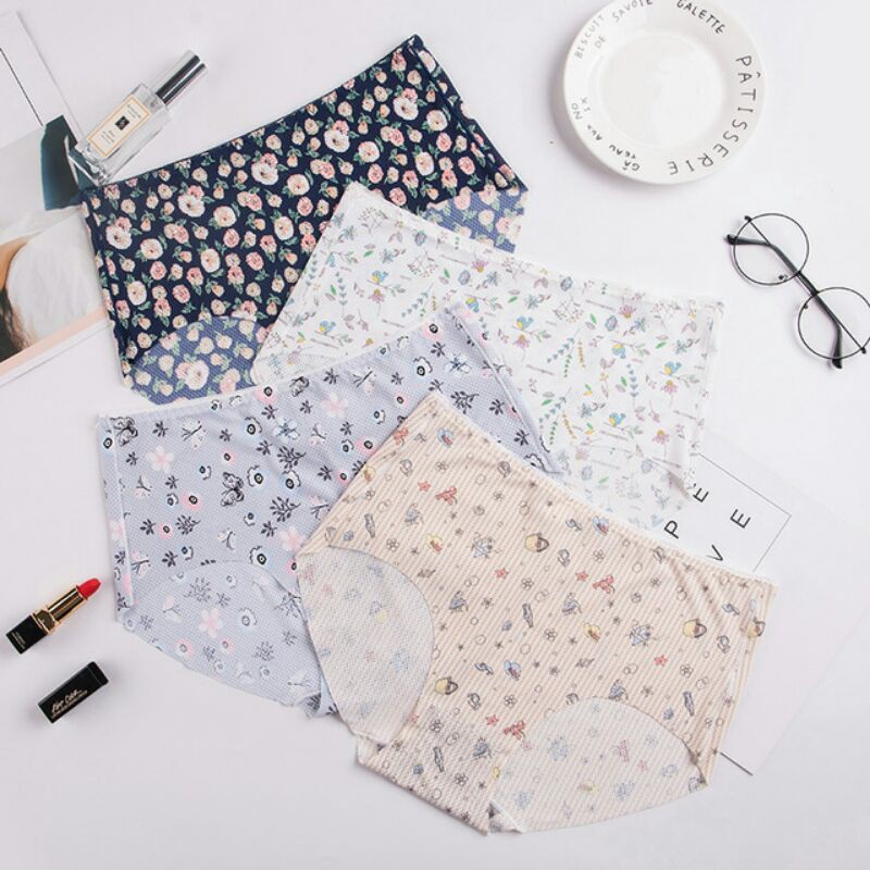 u2i Celana Dalam Wanita Seamless Brief Motif Karakter dan Flowers