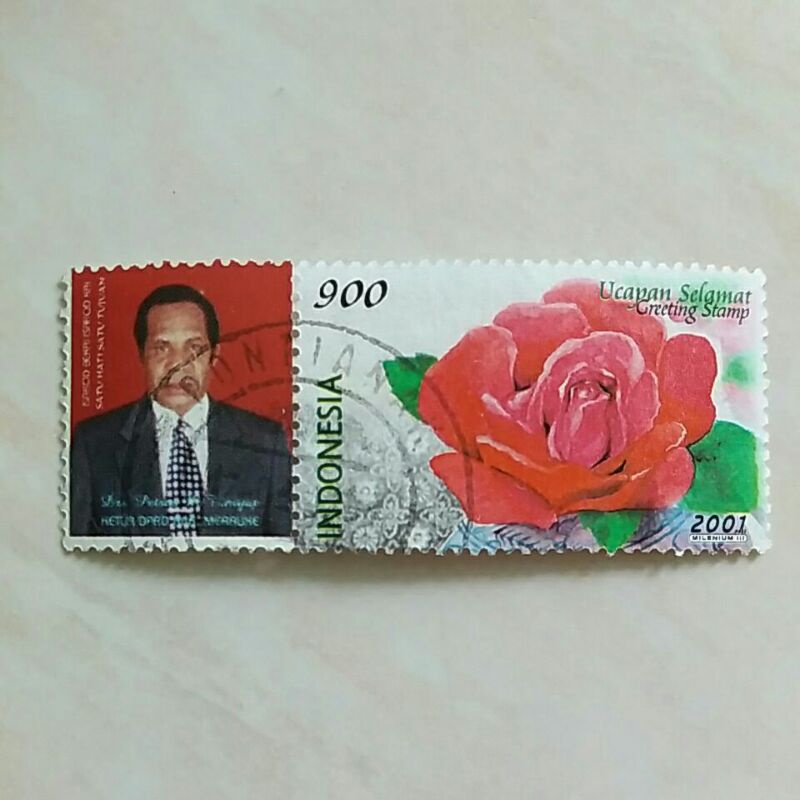 

(AA) Perangko Prisma Bunga Mawar Type 2 - Ketua DRPD Merauke 2003 Used