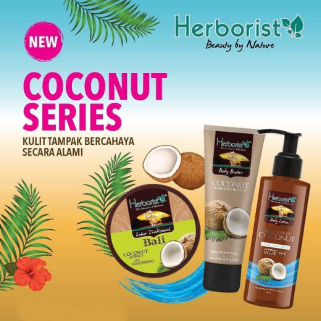 ❤ jselectiv ❤ HERBORIST COCONUT Body Lotion | Body Scrub - Lulur | Body Butter | ALL - SKINCARE Untuk Kulit Kering dari HERBORIST