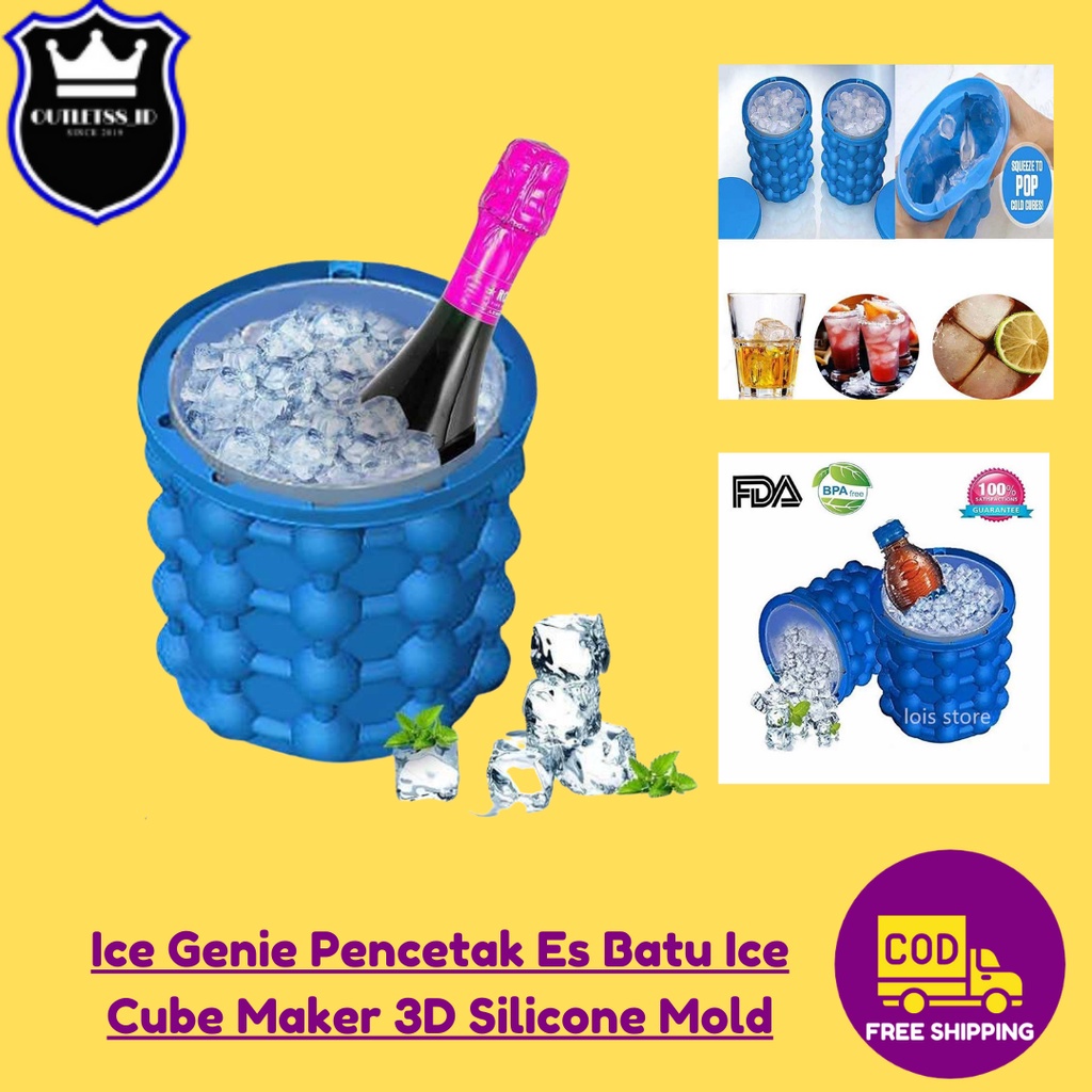 TEMPAT PEMBUAT ES BATU ICE CUBE MAKER GENIE SILIKON PREMIUM QUALITY | Tempat Es Batu Silikon