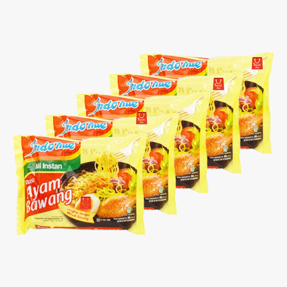 

5 PCS Indomie Kuah Ayam Bawang Mie Instan Kuah Rasa Ayam Bawang - 5pcs x 69gr