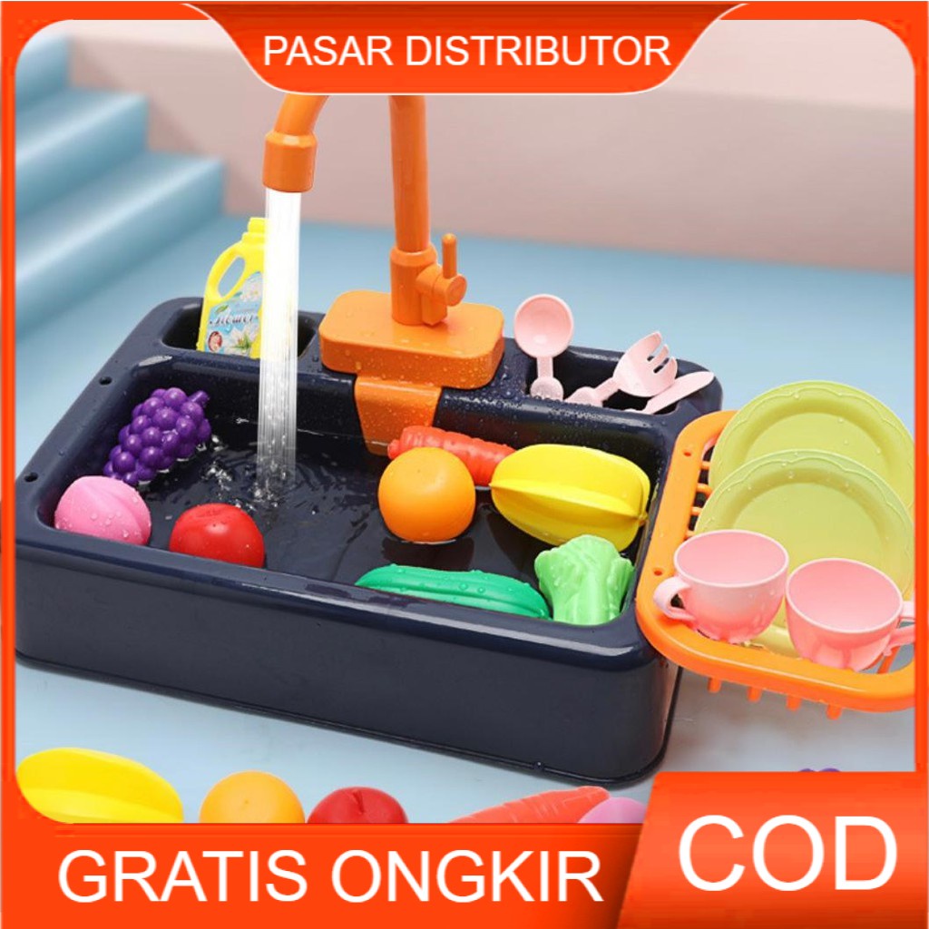 Mainan Anak Cuci Piring - Diswashing Sink Wastafel Cuci Piring Mainan - Mainan kitchen Sink Anak Mainan Edukasi Cuci Piring Anak