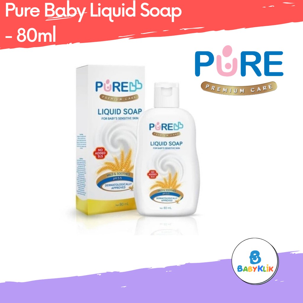 Pure Baby Liquid Soap - 80ml - Sabun Cair Bayi -Pure Baby - Babyklik