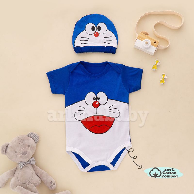 Jumper bayi baju bayi doraemon//putih//