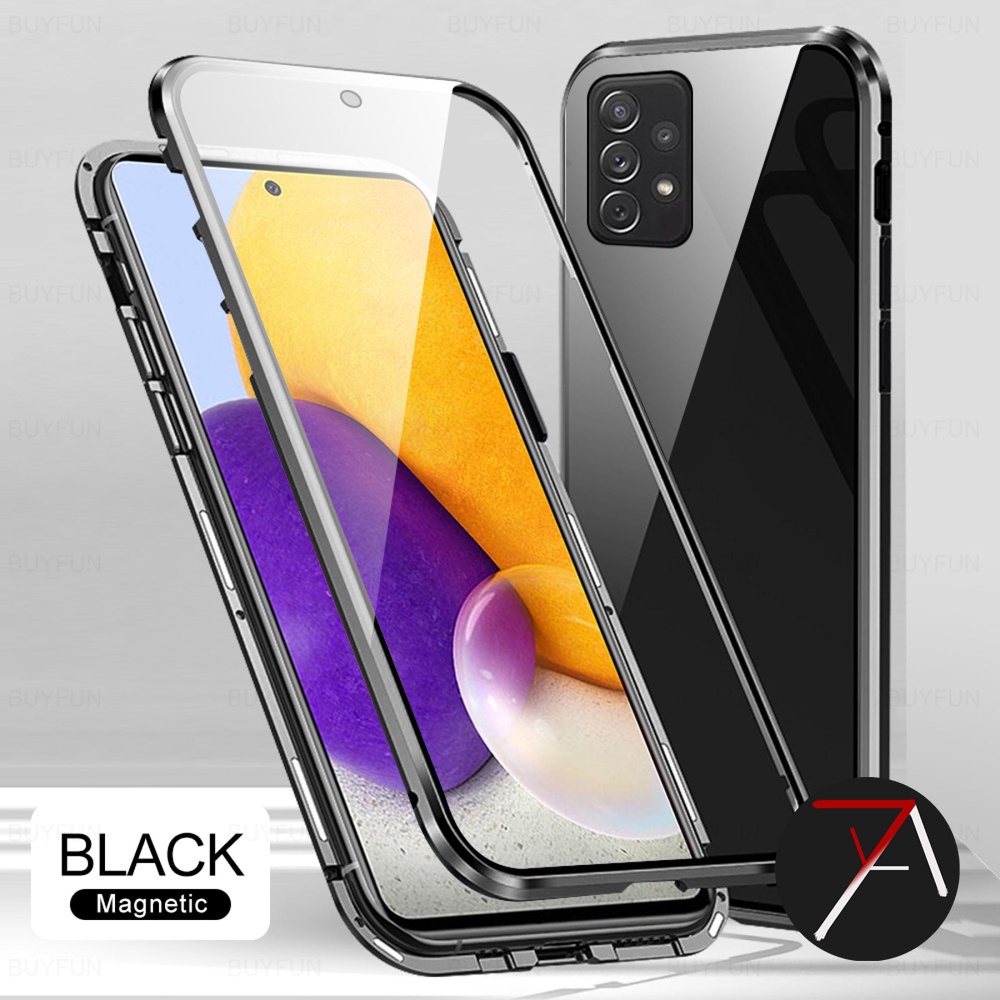 samsung galaxy a13 4g double side glass magnetic case cover casing depan belakang