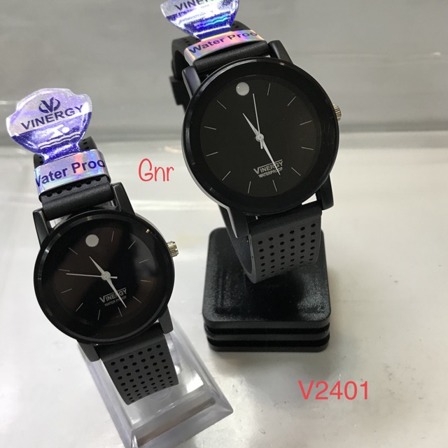 JAM TANGAN PASANGAN VINERGY 2401,,,NEW CASE BLACK