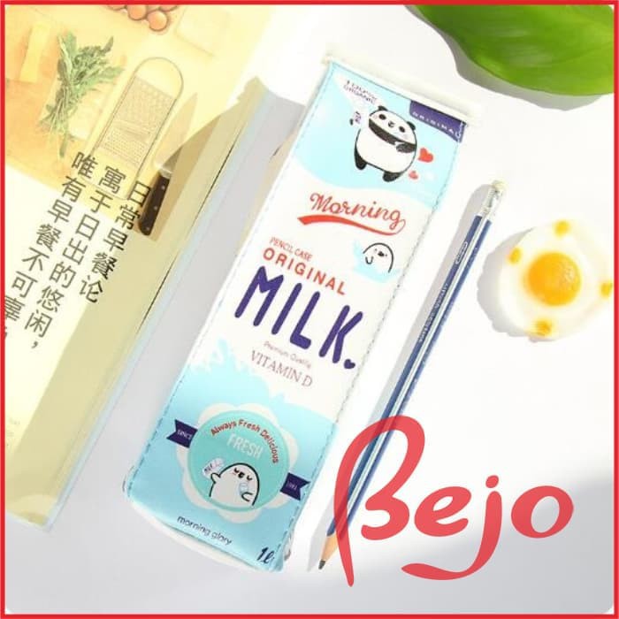 

171 Tempat alat tulis Kotak Pensil Bentuk Kotak susu / milk goodie bag