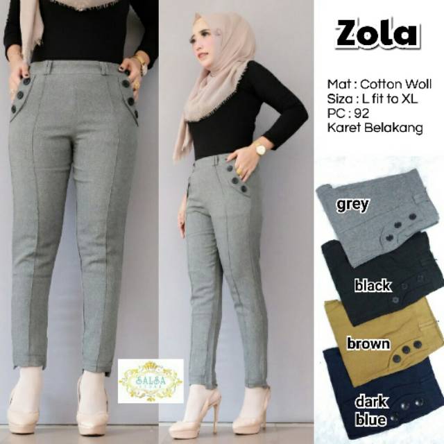 Zola celana bahan wanita by salsa