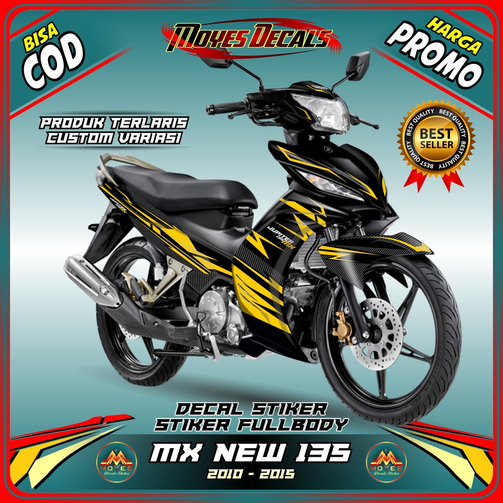 Stiker mx new 135 custom kuning Decal mx new 135 sticker mx new 135 custom striping mxnew 135 kuning