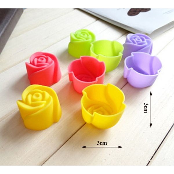 CETAKAN SILICON 3CM PUDING/COKLAT BENTUK BUNGA MAWAR