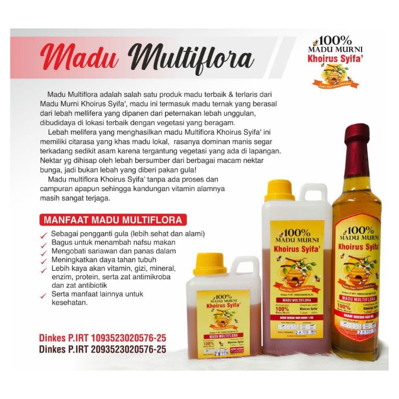 

MADU MULTIFLORA KHOIRUS SYIFA' 500 g
