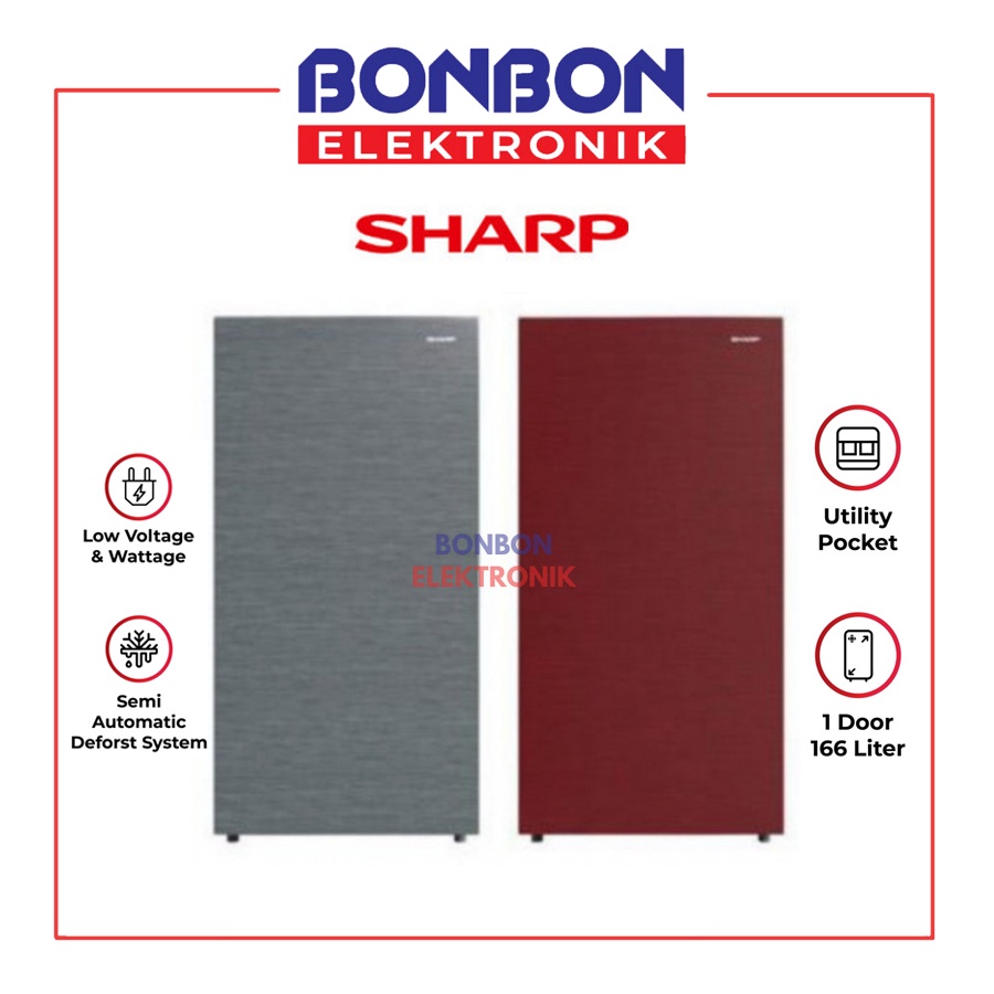 Sharp Kulkas 1 Pintu SJ-X185M-SR/SG / SJX 185 MSG MSR