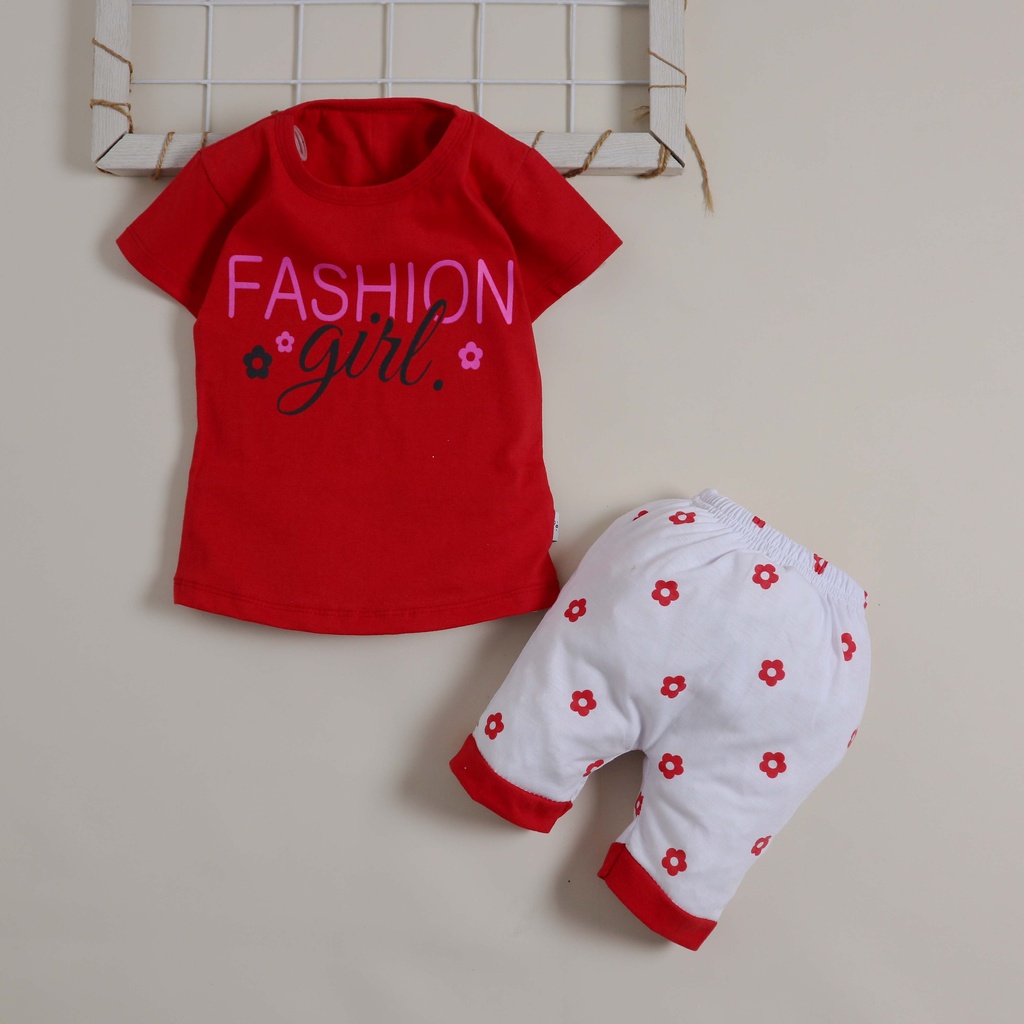 Motif Fashion Girl / Setelan Baju Bayi / Anak Bayi Perempuan / Anak Bayi Cewek Usia 0 Bulan - 3 Tahun Baju Setelan Anak