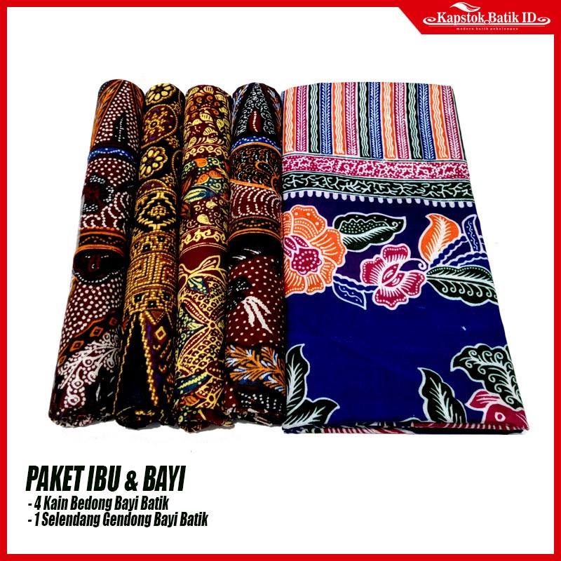 PAKET BEDONG BAYI DAN SELENDANG GENDONG BAYI MOTIF BATIK