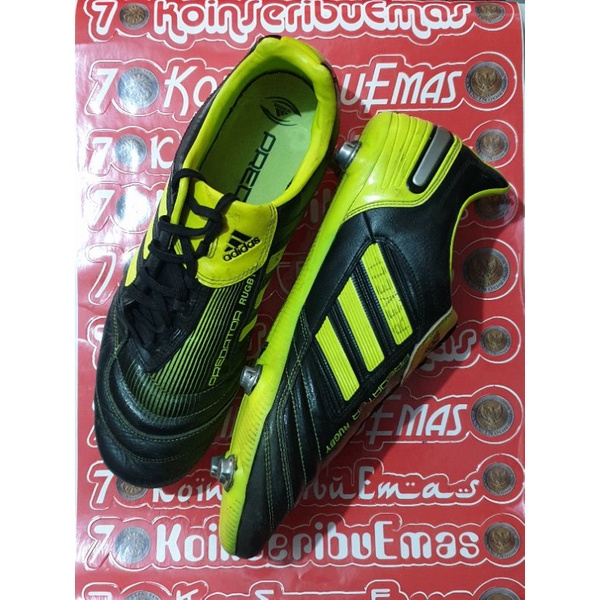 Sepatu Bola ORIGINAL ADIDAS PREDATOR RUGBY SG - Black/YellowSize EU 45⅓ // 29 cm