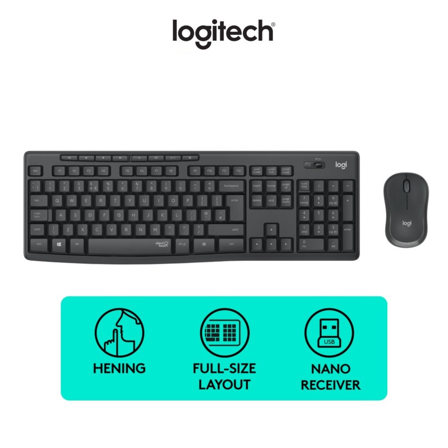 Logitech MK295 Combo Keyboard &amp; Mouse Wireless Silent Multimedia Keys