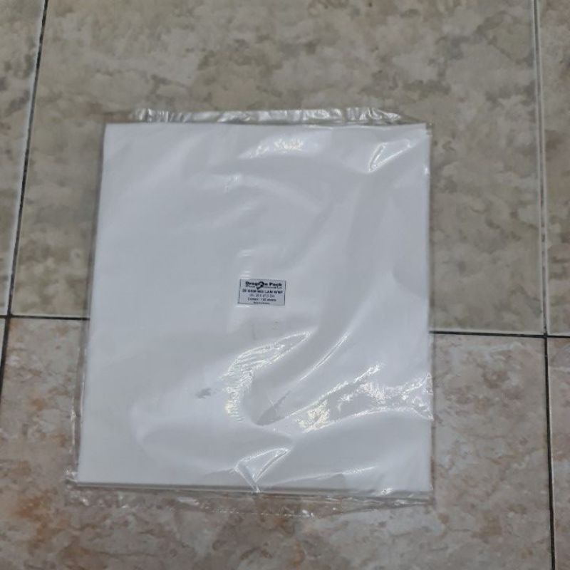 Isi 100 Dragon pack kertas laminasi PUTIH nasi uduk nasi kotak burger kebab kertas licin
