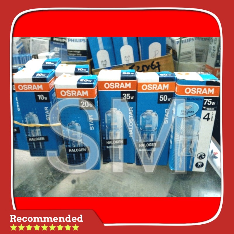 jual halogen kacang osram dua pin 12 volt ( 12v ) 20 watt ( 20w ) 64425
