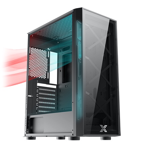 Xagatek CoolBox ATX Tempered Glass + 4Pcs RGB Fan NAMPOL GAN