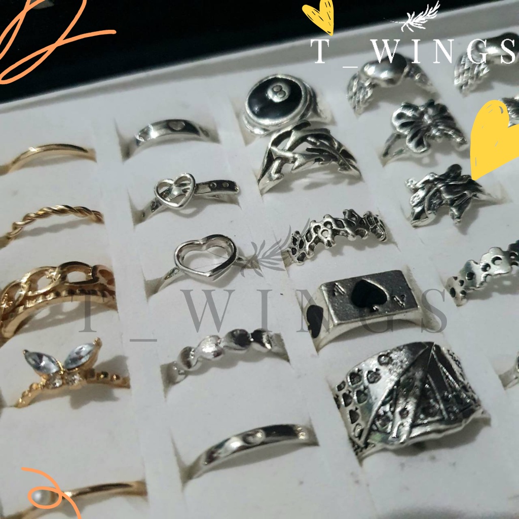[ MEDAN ] Cincin Korea silver gold / Cincin Fashion wanita  / Pria Unisex / Cincin casual Murah