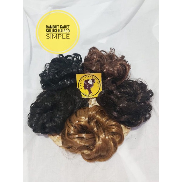 Rambut karet/ rambut cepol/ rambut ulir karet