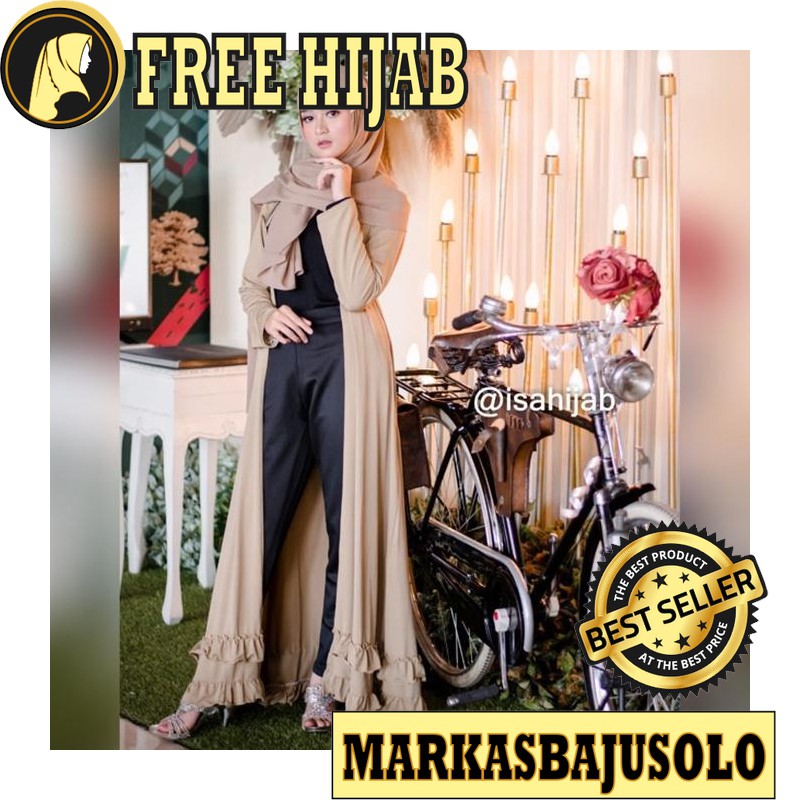 LONG SESYA CARDIGAN MOSCREPE PREMIUM / CARDIGAN WANITA PANJANG RAJUT MOTIF BATIK PUTIH