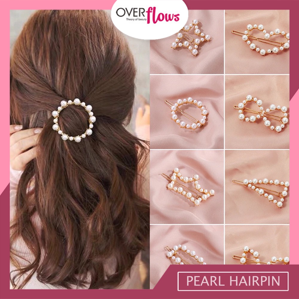 OVERFLOWS.ID AKSESORIS WANITA MURAH JEPIT RAMBUT HAIRPIN MUTIARA JEPIT IMPORT BAHAN ALLOY