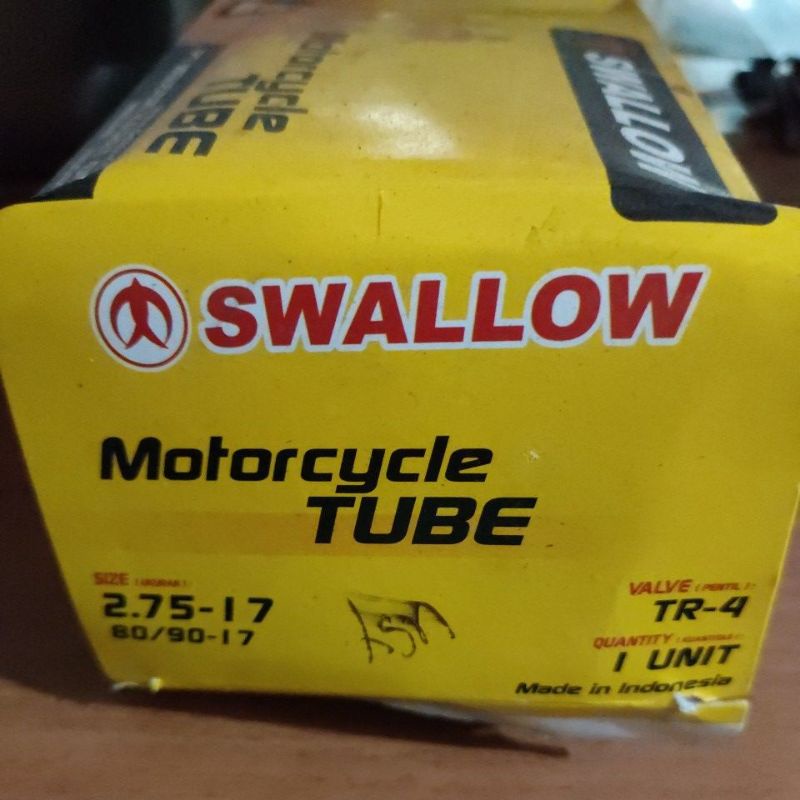 Ban Dalam Swallow 275-17 atau 80/90/17 Ban dalam Belakang Supra lama Supra fit Supra x125 kharisma R