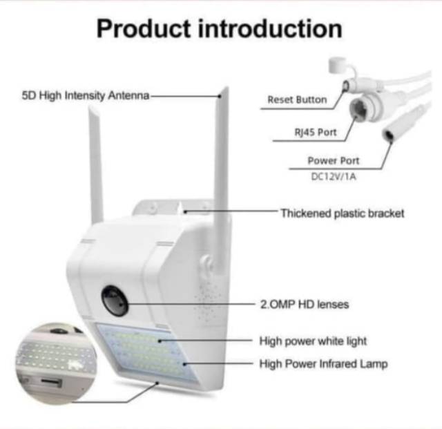 IP Camera 1080P 2MP Wall Lamp Security Camera V380