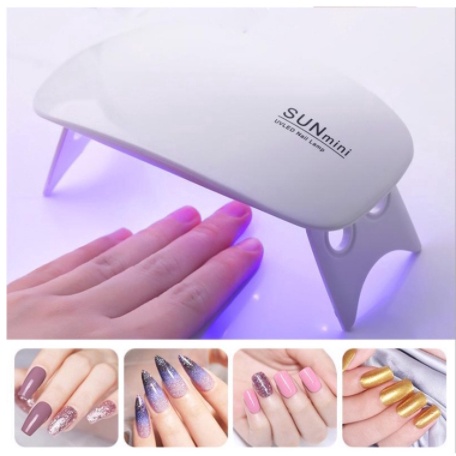 SunMiniUVLEDGel Polish Nail Dryer Lamp 6W (Pengering Kutek)FREECABLE