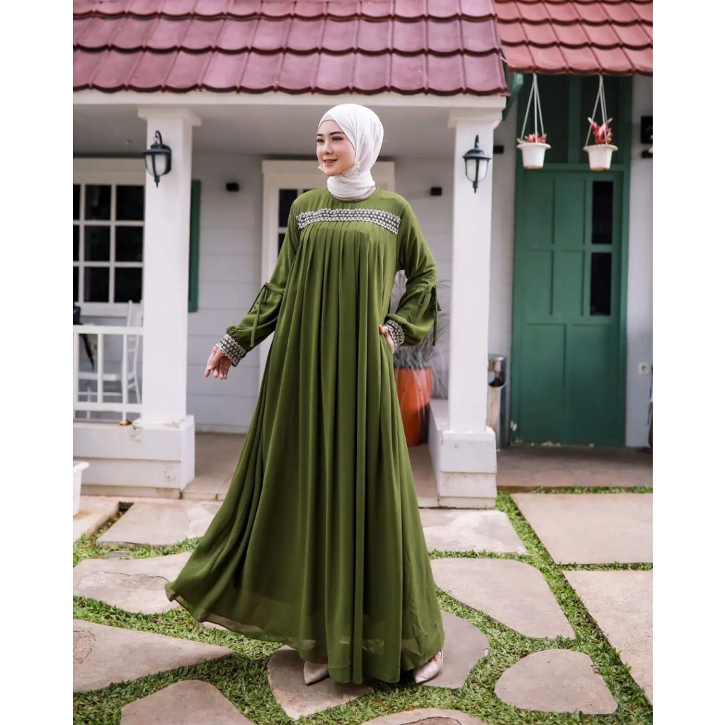 Gamis Wanita Kekinian Terbaru 2022 Baju Wanita Gamis Putih Gamis jumbo Anggun Maxy Dress Pesta Gamis Dewasa Baju Lengan Balon