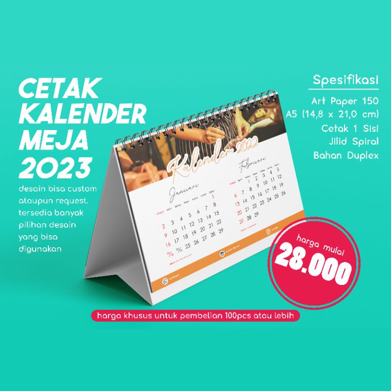 Jual Kalender Meja Kalender Duduk Tahun 2023 Desian A 