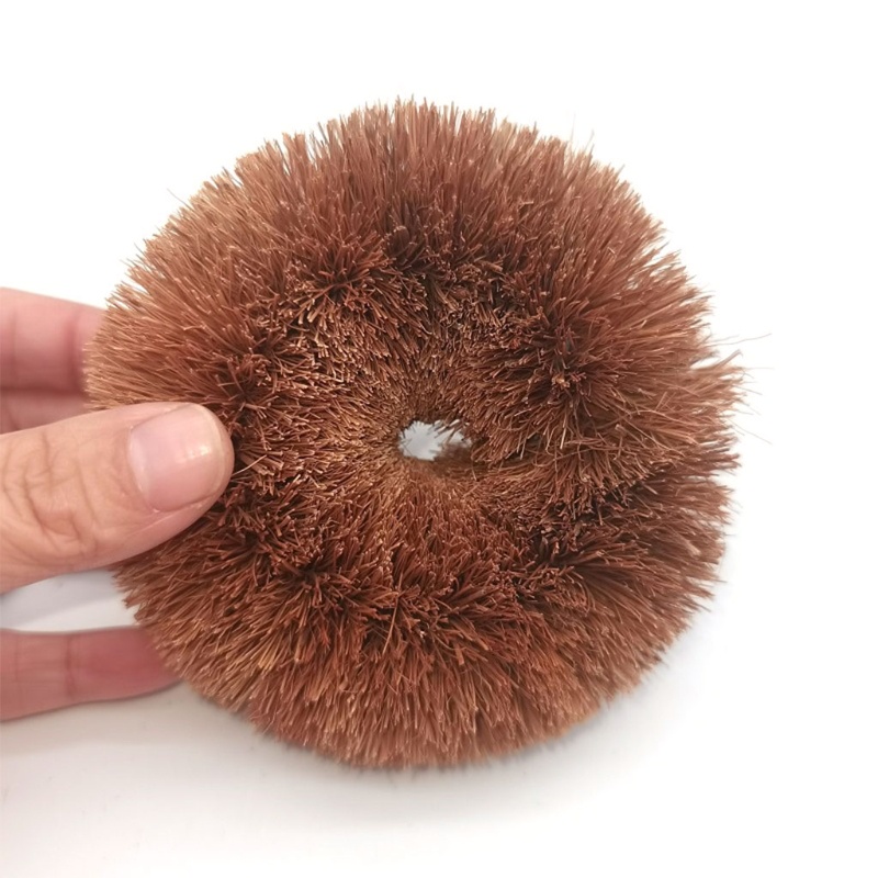 Sikat Pembersih Panci Minyak Anti Lengket Warna Coklat Kelapa Alami Untuk Dapur