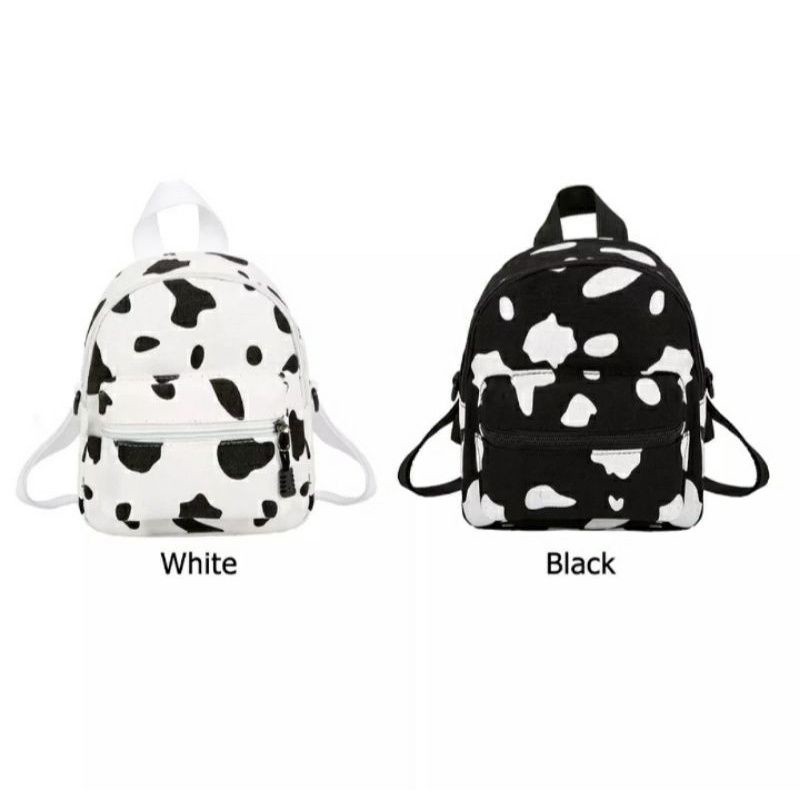 Sale !!! Tas Ransel Wanita Anak Gadis Remaja Backpack Mini Lucu Motif Sapi Fashion Korea Style