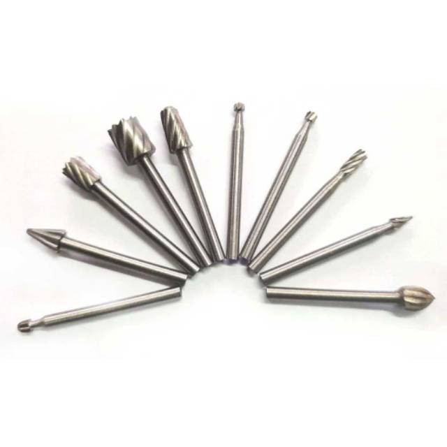 Grab Medan 10 PCS Mata Bor Tungsten Steel Carbide Cone Spiral GJ0106 - Silver