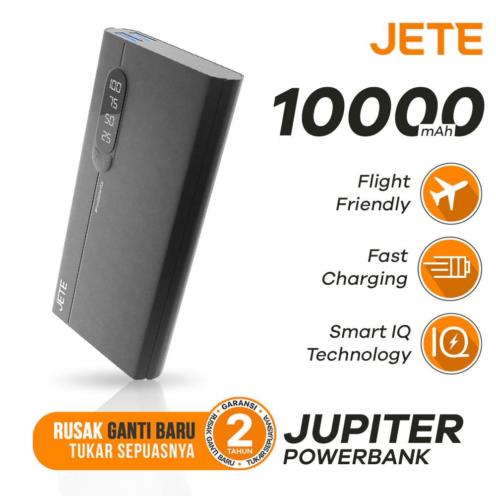 Powerbank 10000 MaH Fast Charging JETE Jupiter - Garansi Resmi  25 Bulan