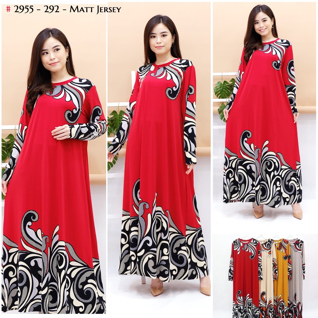 Baju Gamis Wanita Polos Jersey Baju Muslim Wanita Gamis Polos 2955-292