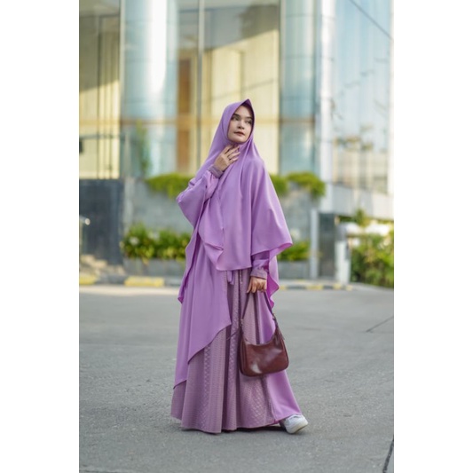 Erica brukat set Mumtaz Hijab | gamis brukat Lilac XL