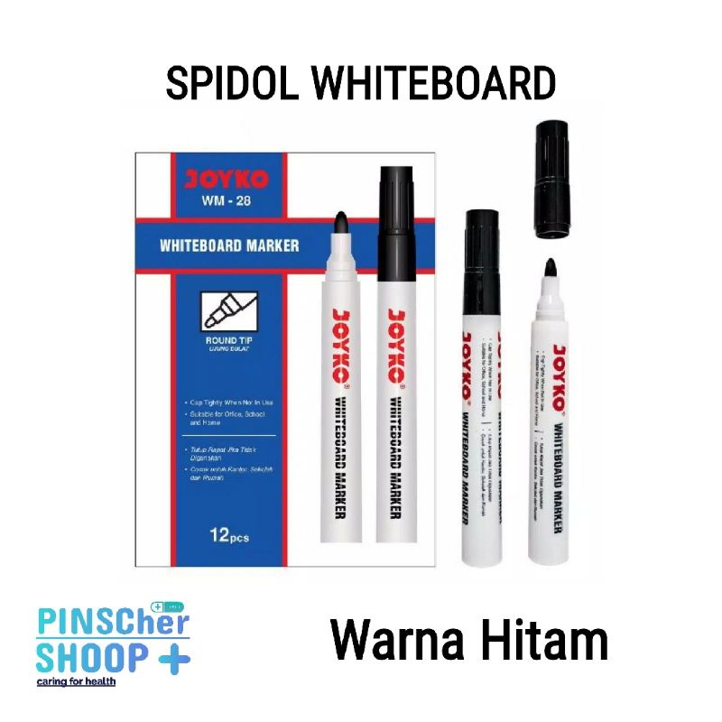 Spidol WhiteBoard Marker Spidol Joyko WM-28 HITAM (PCS)