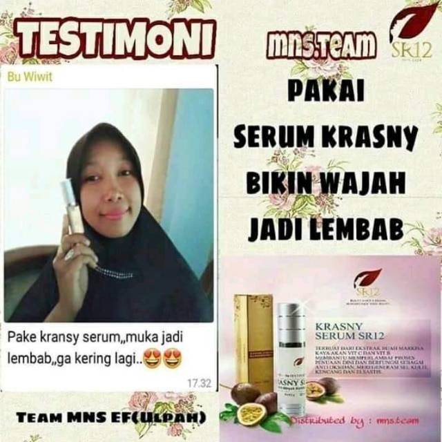 KRASNY SERUM SR12 / MELEMBABKAN KULIT / MENCERAHKAN WAJAH / untuk kulit kering