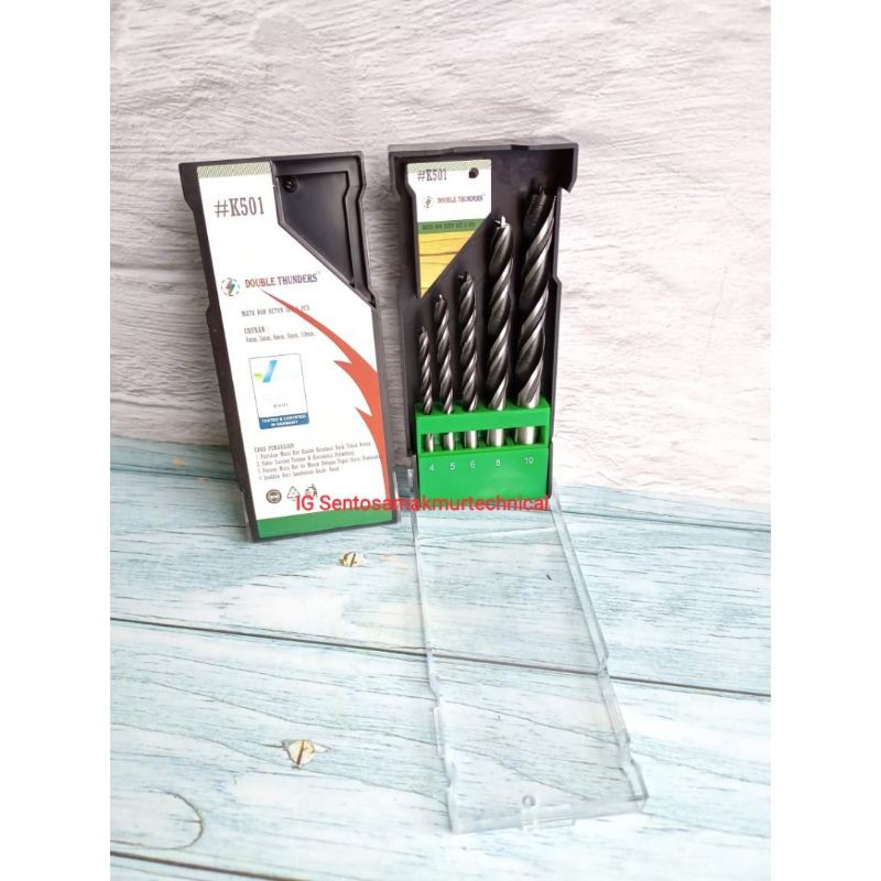 DOUBLE THUNDER 5 PCS Mata Bor Kayu Wood Drill Bit Set 5pcs