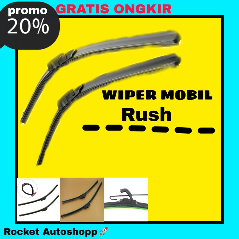 WIPER MOBIL RUSH LAMA MODEL FRAMELESS SET ISI 2PCS