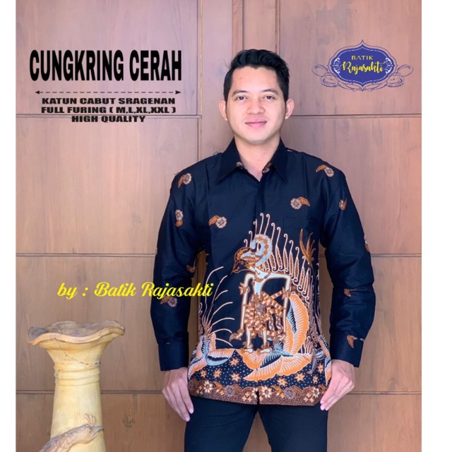 Batik Pria CUNGKRING CERAH Full Furing Katun Halus Ori Solo