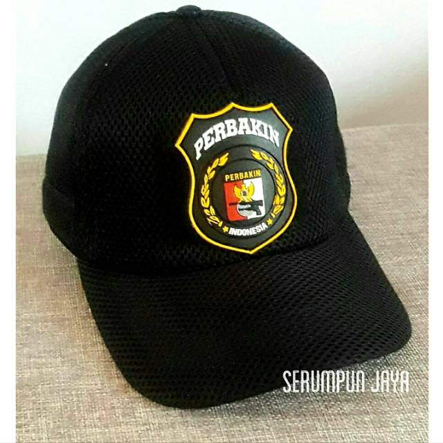 TOPI PERBAKIN - TOPI JARING DOUBLE MESS VELCRO + PATCH