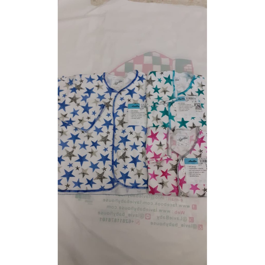 Arella Baju Baby Tangan Panjang Star bayi newborn 0-3m