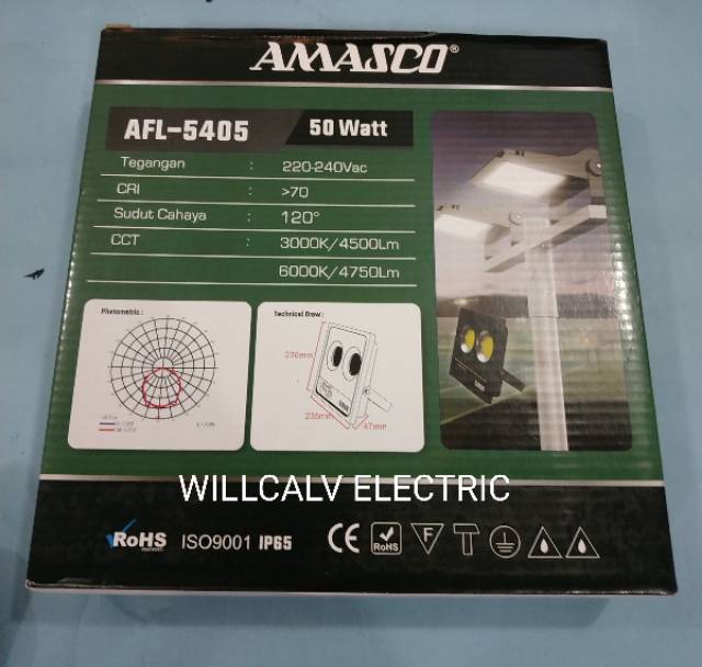 LAMPU SOROT AMASCO 50W 50WATT - LAMPU SOROT LED AMASCO 50W 50WATT - KAP HALOGEN LED AMASCO 50W 50WAT