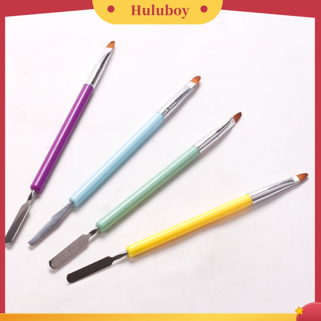 Huluboy Huluboy♡ Pena Pencampur Pigmen Kutek Gel UV Akrilik Kepala Ganda Ultra Tipis Untuk Manicure