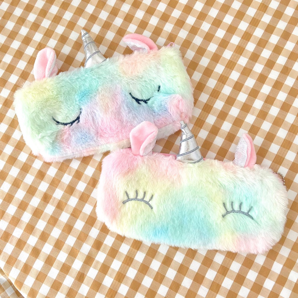 

TERBARU BISA COD KOTAK PENSIL KAIN BULU RAINBOW MOTIF UNICORN KUDA PONY LUCU MURAH READY STOCK